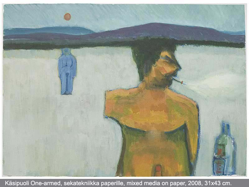 One-armed - Mixed media on paper - 2008 - 31 x 43 cm.