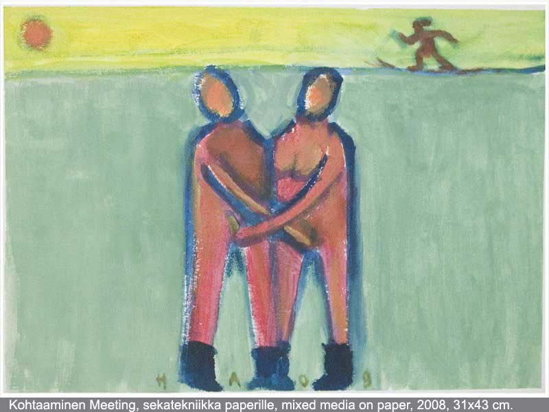 Meeting - Mixed media on paper - 2008 - 31 x 43 cm.