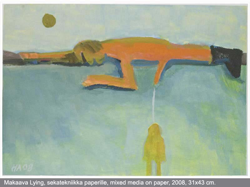 Lying - Mixed media on paper - 2008 - 31 x 43 cm.