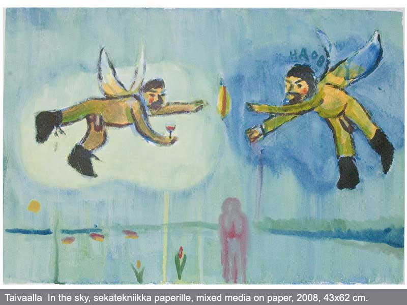In the Sky - Mixed media on paper - 2008 - 43 x 62 cm.